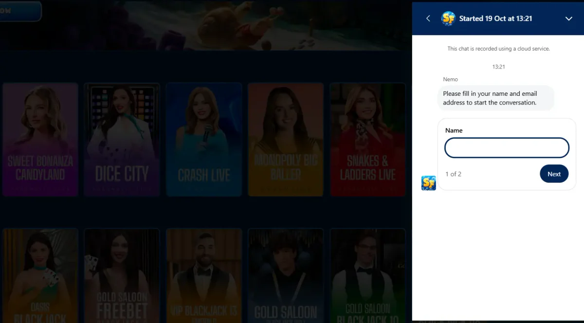 spinfin casino support
